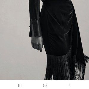 Zara knotted fringed skirt